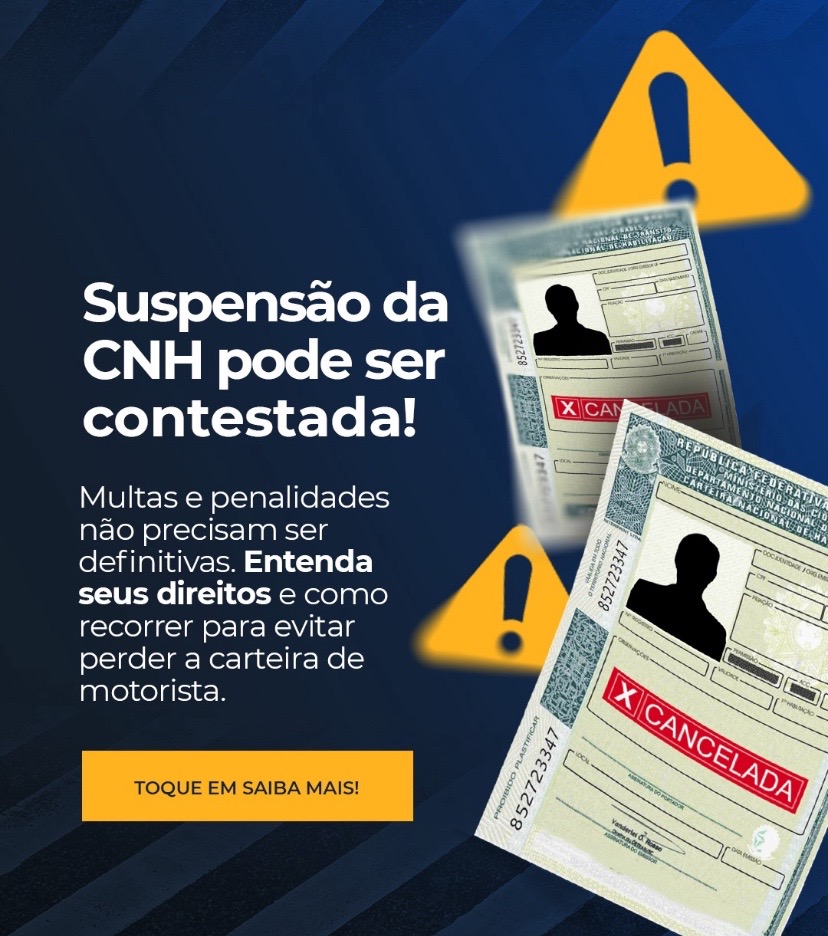 Suspensão da CNH pode ser contestada